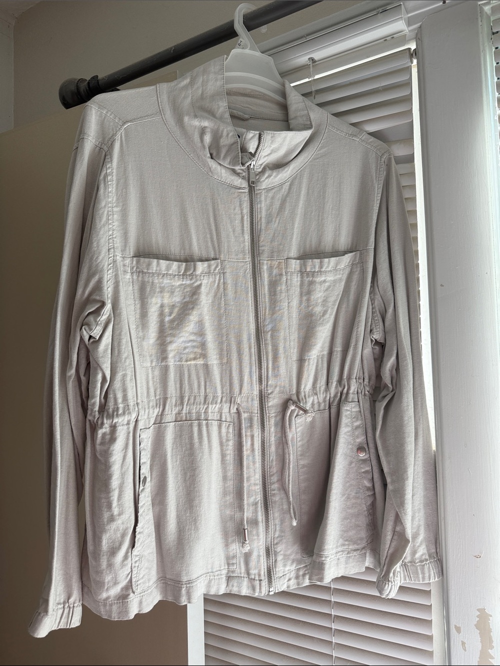 Old Navy Light Gray Zip-Front Utility Jacket